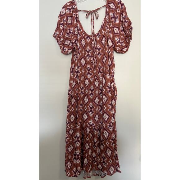 Knox Rose Tiered Midi Dress Women s Size Large Cottagecore Peasant New NWT - Picture 4 of 4